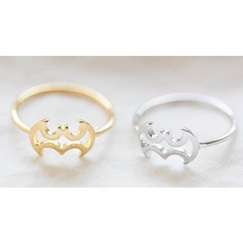 Wholesale 30pcs/lot Cute Bat Frame Ring Simple Finger Band Rings Jewelry For Women Teenage Kids