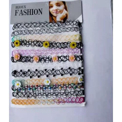 Hand-woven Fish Thread Tattoo Retro Collarbone Necklace Neck Chain Gothic Fish Thread Color Choker Gothic Jewelry for Women