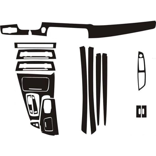 Pcmos Interior Center Console Carbon Fiber Molding Sticker Decals For BMW 5 Series Chromium Styling Stickers Auto Parts