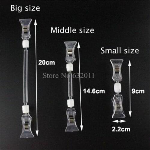 Clear Plastic Merchandise Sign Paper Memo Card Holder Display Pop Signs Clip Swivel Double Promotion Clips Good Quality 30pcs