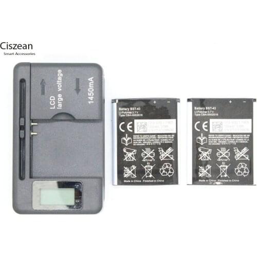 Ciszean 2x 1000mAh BST-43 / BST43 Replacement Battery + LCD Charger For WT13I U100 U100i X2a J10 J20 J108 J108i S001 CK13I T715