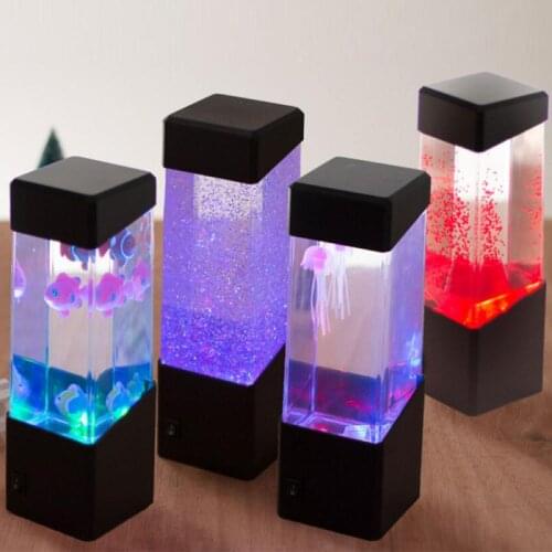 LED Fantasy Jellyfish Lamp USB Power/Battery Powered Color Changing Jellyfish Tank Aquarium Led Lamp Relaxing Mood Night Light