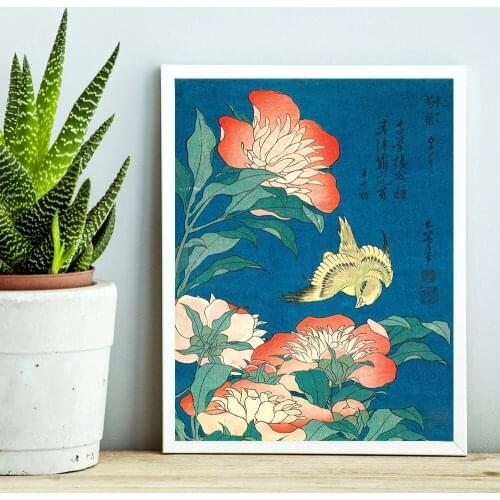Japan Flower Poster Canvas Painting Inspiration Print Wall Art Picture for Living Room Interior Home Decor Motivation