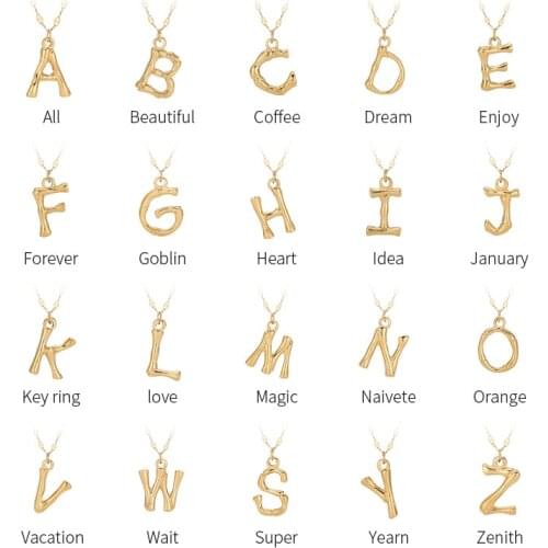 YUN RUO 18 K Gold 26 English Letters Pendant Necklace European Woman Jewelry Fashion Titanium Stainless Steel Accessory Hip-hop