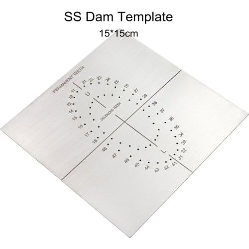 1Pcs Dental Rubber Dam Punch Hole Board Stainless Steel Barrier Positioning Template With Scale