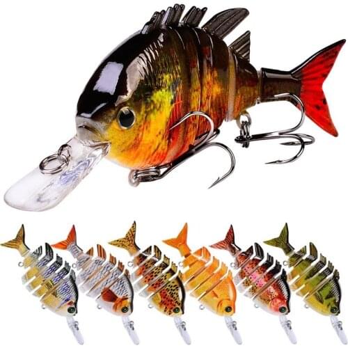 1 Pcs Wobbler Fishing Lure 10cm14g Bionic 3D Eyes Multi-section Artificial Fishing Hard Bait Swim Bait With 2 Hooks Plastic Fish