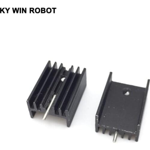 10pcs Free Shipping Aluminium TO-220 Heatsink TO220 Heat Sink Transistor Radiator TO220 Cooler Cooling black 20*15*10MM With Pin