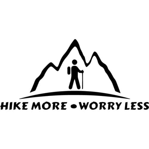 17.9CM*8.5CM Hike MoreWorry Less Sticker Vinyl Stickers Decals Black/Silver Interesting
