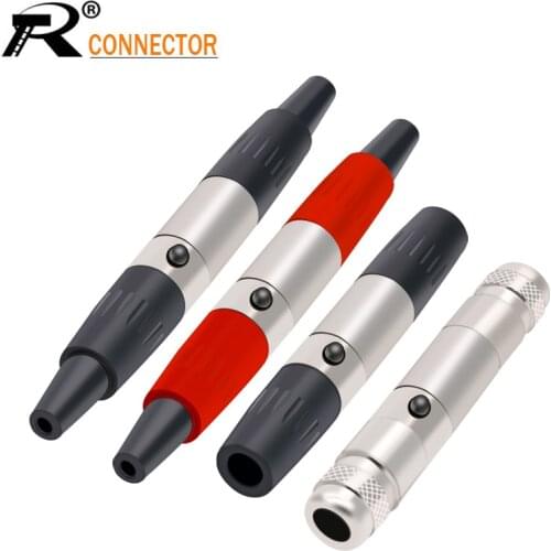 2pcs/1set Mini XLR 3 4 5 6 Pin Male + Female Plug XLR Audio Microphone Connector MIC for Cable Soldering Straight Adapter