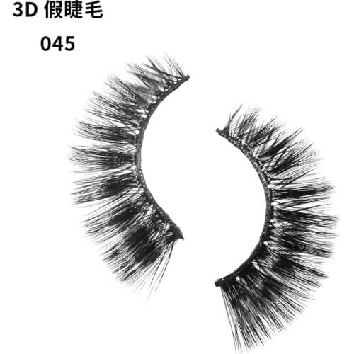A pair of handmade 3D fake eyelashes Natural slender three-dimensional imitation eyelashes soft eyelashes overlapping 3D-045