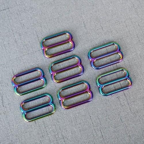 50 Pcs/Lot 25mm Colourful Metal Slider Buckle use for Bag Strap Clasp Handbag Web Belt Adjust Round DIY Leather Accessory