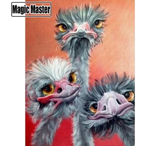 Full Square/Round Drill 5D DIY Diamond Painting "Animal ostrich" Embroidery Cross Stitch 5D Home Decor Gift