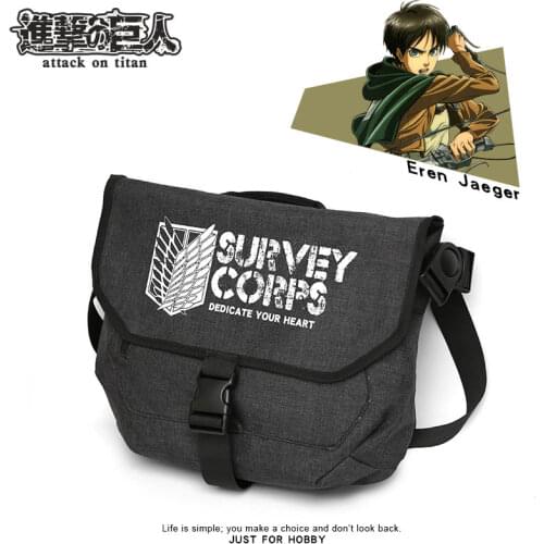 Anime Attack on Titan Cosplay Crossbody Messenger Oxford Shoulder Bag Cartoon School Students Book Tote Teenagers Casual Gifts