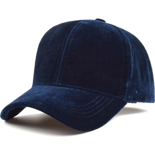 Unisex Fashion Leisure Plain Velvet Baseball Caps For Women 6 Panel Blank Strap Back Men Velour Velvet Baseball Cap