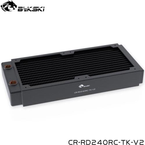 Bykski Black Water Cooling 240mm Copper Radiator,About 40mm Thickness ,Better For 12cm ,25mm Thick Fan,CR-RD240RC-TK-V2