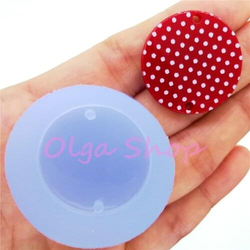 BYL302 26.5mm Round Earrings Necklace Silicone Mold Resin Art Craft Jewelry Pendant Brooch Making Fondant Decoration Oven Safe