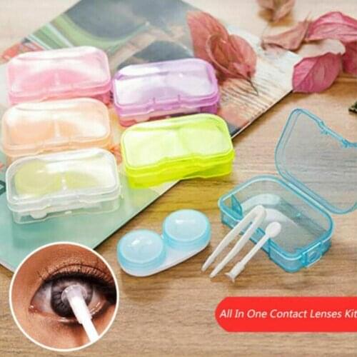 1Pcs Random Color Contact Lens Case Transparent Pocket Travel In Contact Plastic Take Lenses One Holder Easy All Kit Contai G0P0