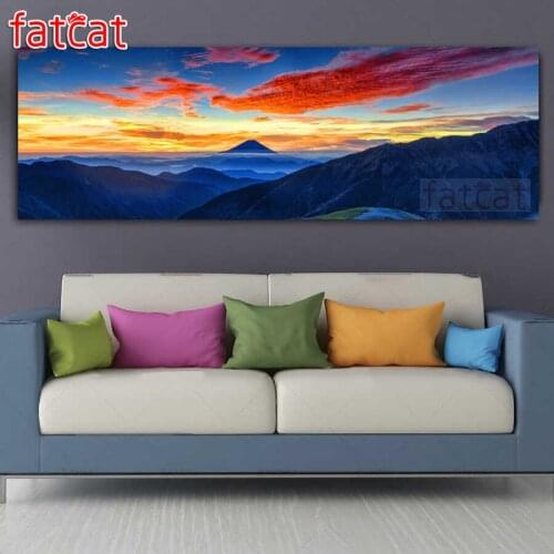 FATCAT Colorful natural scenery large 5D Diy Daimond Painting Full Square Round Rhinestone Embroidery Sale Home Decor AE2439