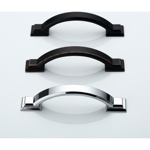 Kitchen Handles Furniture Knobs Hand-in-hand Cabinet Modern Simple Drawer European-style Arched Zinc Alloy Pull Hand Drawers