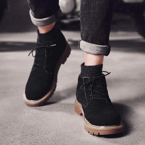 High Top Shoes Men Chelsea Boots Leather Mens Casual Mens Genuine Winter Dress Shoes High Man Cowboy Home Ankle