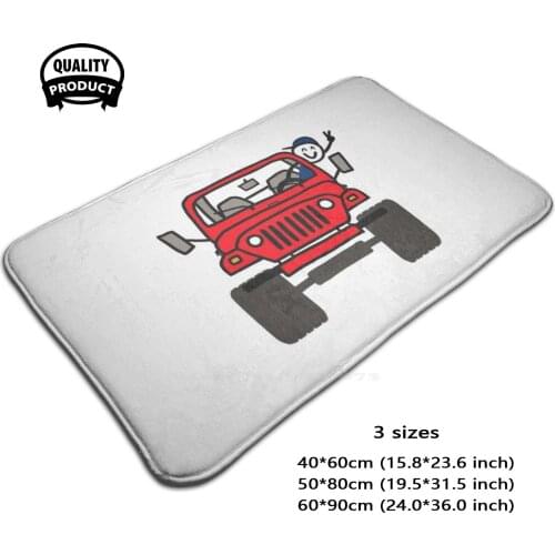 Wave Red - Boy 3D Soft Non-Slip Mat Rug Carpet Foot Pad Sahara Rubicon Red Summer Fun Off Road 4X4 Lift Mod Humor Gag Road Trip