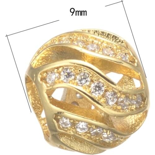 New Arrival Beads Fits Snake Charm Bracelets Three Colors CZ Micro Pave Charm Ball Beads For DIY Jewelry Making