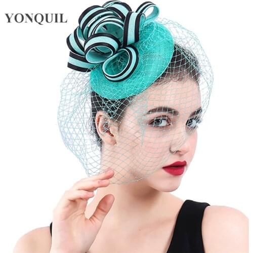 Fashion New Elegant Womens Party Fascinator Hat Hair Clips Bridal Wedding Veils Millinery Headband Headdress Chic Tea Royal Race