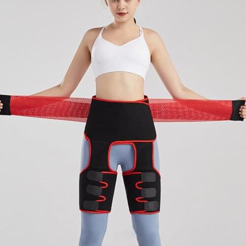 New Three-in-one Gym Fitness Belt Women Plus Size Leg And Waist Trimmer High-Waisted Bodybuilding Abdomen Sweat Waist Trainer