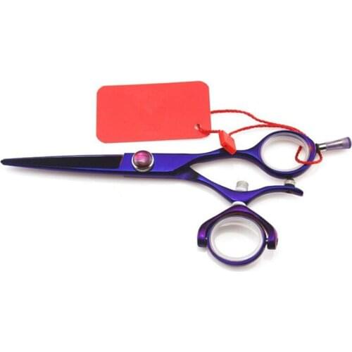 High quality Japan 440c 9cr13 5.5 inch purple Rotate hair scissors cutting barber haircut scissor shears hairdressing scissors