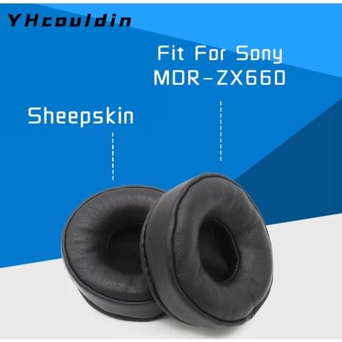 Sheepskin Earpads for Sony MDR ZX660 MDR-ZX660 Headphone Accessaries Replacemnt Ear Cushions Pads Genuine Leather