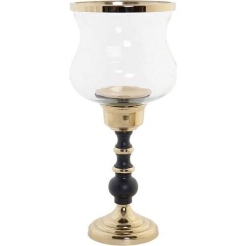 Candle Holder DKD Home Decor Aluminium Crystal Brass (18 x 18 x 42 cm)