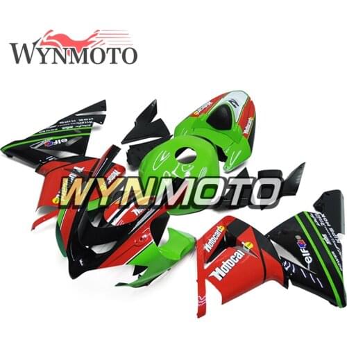 Complete ABS Injection Fairings For Kawasaki ZX-10R ZX10R 2004 2005 Motorbike Fairing Kits Green Red Bodywork