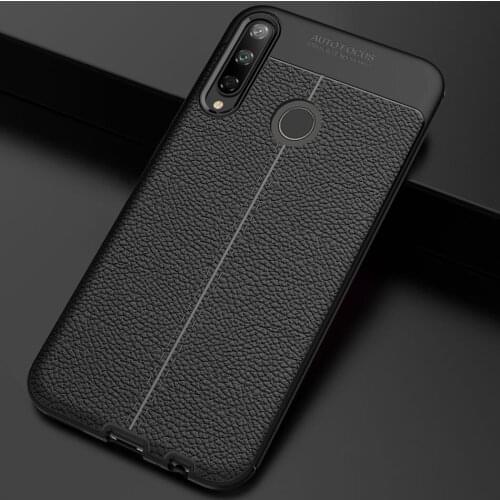 P40 Lite Case for Huawei P40 Lite Litchi Pattern leather Soft TPU COVER for Huawei Y7P Coque for P40 Lite Capa Fundas