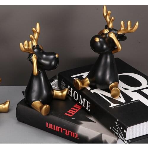 Christmas Deer Resin Decoration Home Decoration Living Room Decoration Wine Cabinet Decoration Resin Crafts Creative Gifts