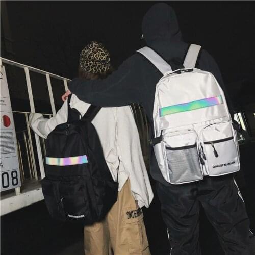 2020 New Backpack Men And Women Luminous Strip Multifunctional Backpack Fashion Student Computer Bag Oxford Mochilas Backpack