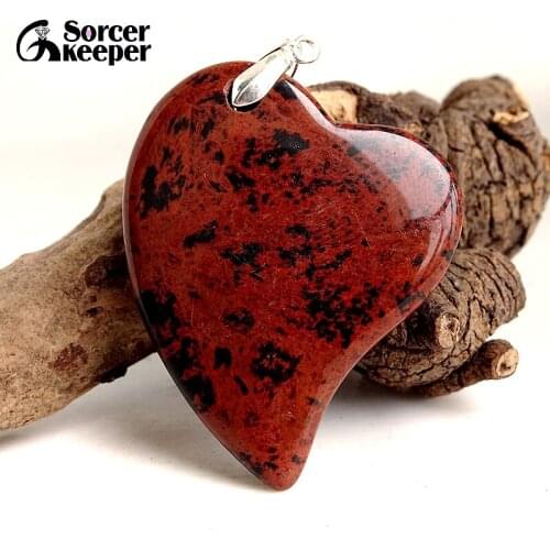 Heart Shape Golden Swan Stone Picasso Stone Gem Pendant Natural Stone Beads For Jewelry Making DIY Necklace Accessory JS402