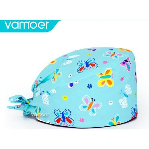 New Butterfly print high quality Cotton scrub caps nurse medical cap Pet veterinary hat nursing accessories scrub hat Doctor cap