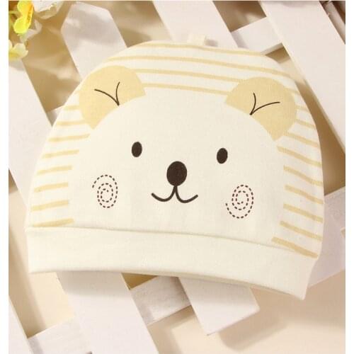 New Style Newborn Unisex Cute Character Cap 3 Color Soft Cotton Hats All The Year Round