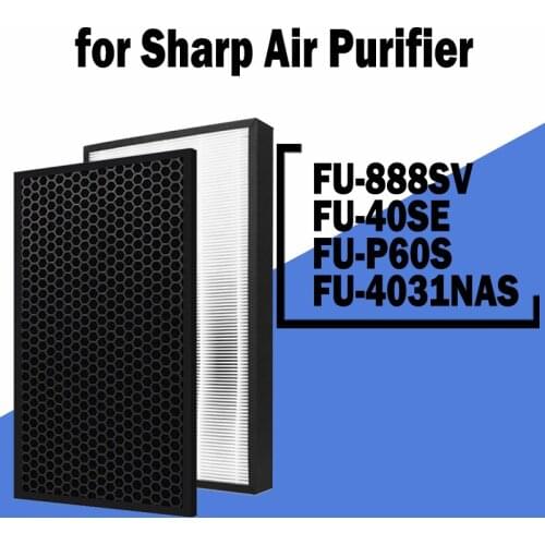 FZ-60SEF FZ-40SEF H13 True HEPA Activated Carbon Filter Replacement for Sharp Air Purifier FU-888SV FU-60SE FU-60SE-S FU-55SE