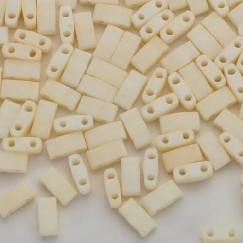 Taidian Japanese Ivory MIYUKI Half-Tila Flat Beads For Women Jewelry Bracelet Making Accessories 5x2.3x1.9mm 3grams/lot 2Holes