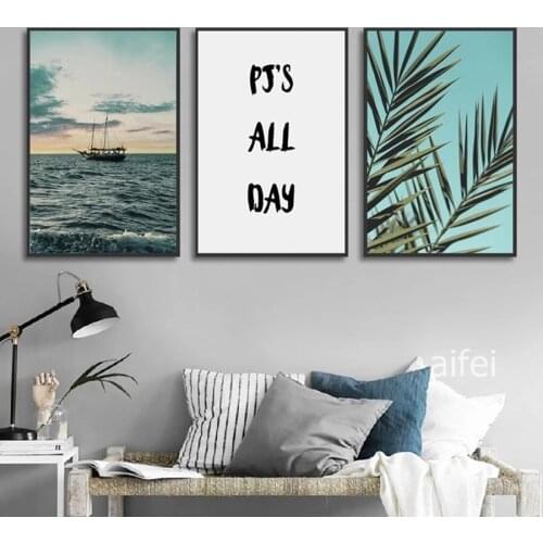Tropical Decoration Scandinavian Palm Tree Canvas Painting Landscape Poster Motivation Nordic Wall Art Print Decorative Picture
