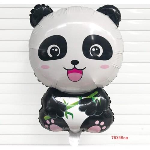 1pcs 76X48cm Cartoon Panda Foil Balloons China National Treasure Happy Birthday party decor kids air balloon globos Helium ball
