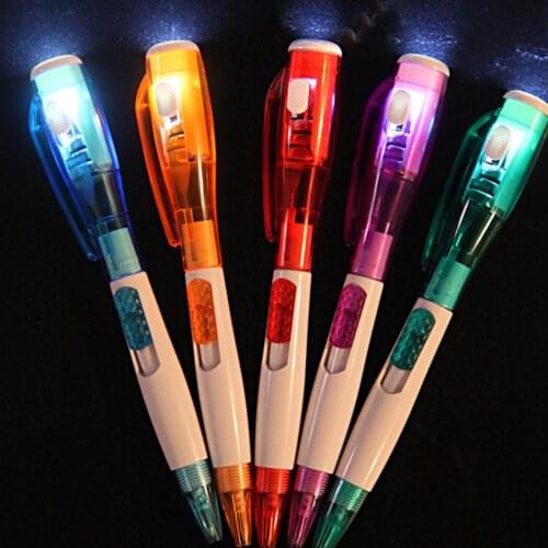 1Pieces/Cute creative stationery new LED flashlight multi - purpose ball - point pen Can Print LOGO