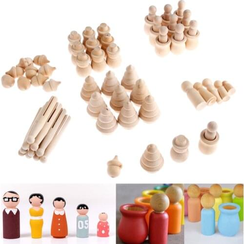 10/5pcs/set Unfinished Wooden Peg Dolls Unfinished Wood Crafts DIY Art Wedding Party Accessory Gift Party Home Decor Decorations