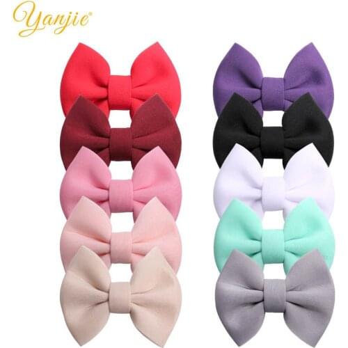 10pcs/lot Hair Bows 4'' Puff Bow Barrettes Solid Soft Space Cotton Hair Clips for Women DIY Girls Hair Accessories Party Mujer