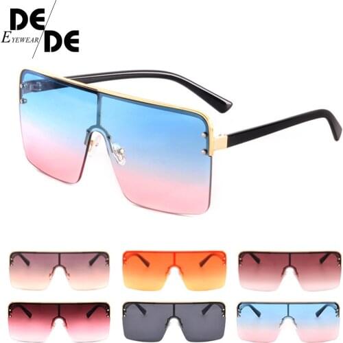 2019 Ladies Oversized Square Sunglass Women New Big Frame Brand Designer Sunglasses Rivet Pink UV400