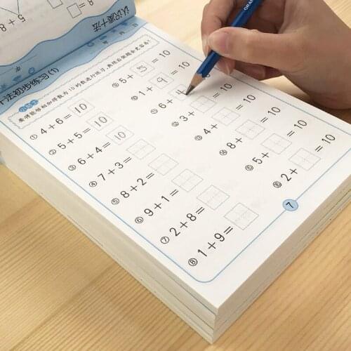 4 Books/Set Children addition and subtraction Learning Math Preschool math exercise book Handwriting Practice Books Age 3-6