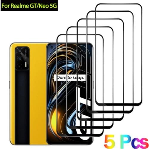5 pcs, protective glass for realme-gt 5g screen protector realmi gt oppo realme gt neo tempered glass film realme gt 5g glass