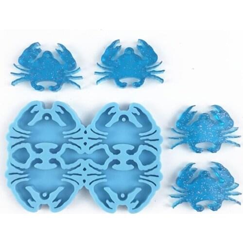Crab Series Keychain Epoxy Resin Mold Jewelry Earrings Pendants Silicone Mould DIY Crafts Decorations Casting Tool