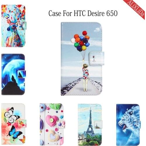 Case For HTC Desire 650 Case Fashion Cartoon Pattern High Quality leather protective cover Mobile phone bag
